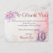 Sweet Sixteen bedankje Bedankkaart (Voorkant)