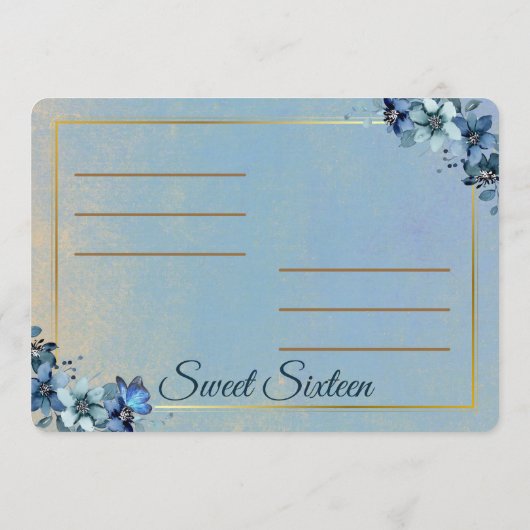 Sweet Sixteen bedankje Kaart (Achterkant)
