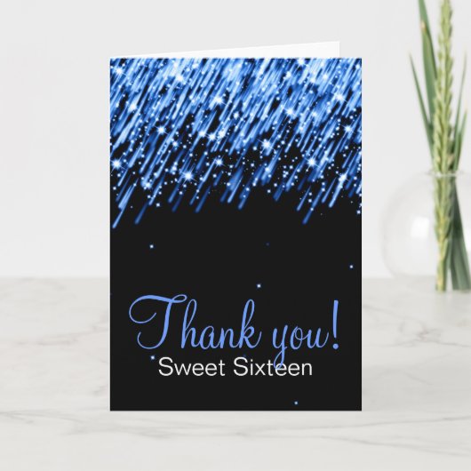 Sweet Sixteen Bedankt Falling Stars Blauw (Voorkant)