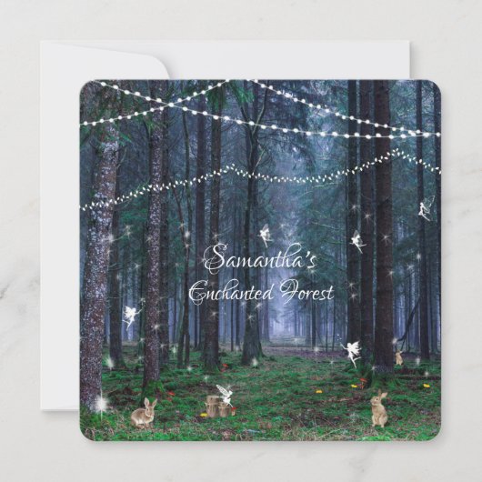 Sweet Sixteen betoverde bosfairies Bunnies Kaart (Voorkant)