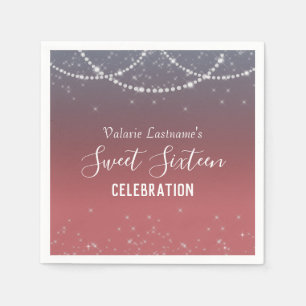 Sweet Sixteen Birthday Celebration Ombre Diamond Servet