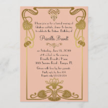 Sweet Sixteen Birthday, Gatsby-stijl, Peach & Gold