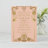 Sweet Sixteen Birthday, Gatsby-stijl, Perzik en go Kaart (Staand voorkant)