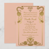 Sweet Sixteen Birthday, Gatsby-stijl, Perzik en go Kaart (Voorkant / Achterkant)