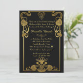 Sweet Sixteen Birthday, Gatsby-stijl, zwart & goud Kaart (Staand voorkant)