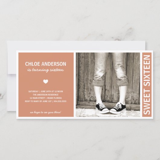 SWEET SIXTEEN | BIRTHDAY-INVITATIE (Voorkant)