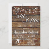 Sweet Sixteen Birthday Invitation, Sweet 16 Party Kaart (Voorkant)