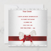 Sweet Sixteen Birthday Noite Red White Cute Bow Kaart (Achterkant)