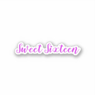 Sweet Sixteen Birthday  Paars White Cute Sticker