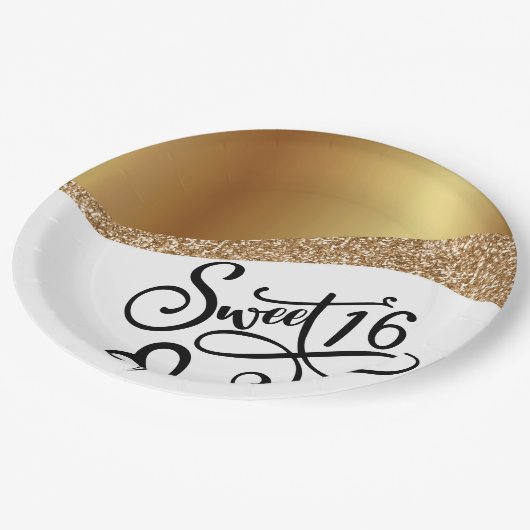 Sweet Sixteen Birthday Papieren Bordje (Gekanteld)
