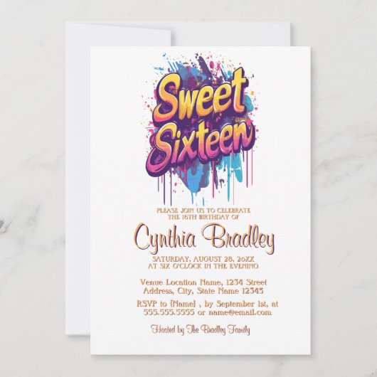 Sweet Sixteen Birthday Party beroemd gemaakt door  Kaart (Voorkant)