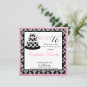 Sweet Sixteen Birthday Party Invitations Kaart (Staand voorkant)