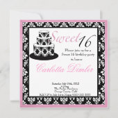 Sweet Sixteen Birthday Party Invitations Kaart (Voorkant)
