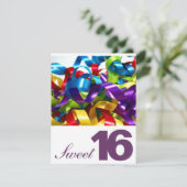 Sweet Sixteen Birthday Party Invitations Kaart (Staand voorkant)