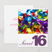 Sweet Sixteen Birthday Party Invitations Kaart (Voorkant / Achterkant)