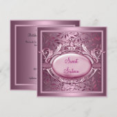 Sweet Sixteen Birthday Party Satin Pink Floral Kaart (Voorkant / Achterkant)