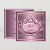 Sweet Sixteen Birthday Party Satin Pink Stippen Kaart (Voorkant / Achterkant)