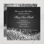 Sweet Sixteen Birthday Party Sparging Wave Black Kaart (Voorkant / Achterkant)