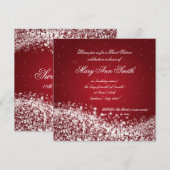 Sweet Sixteen Birthday Party Sparging Wave Red Kaart (Voorkant / Achterkant)