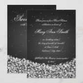 Sweet Sixteen Birthday Party Star Sparkle Black Kaart (Voorkant / Achterkant)