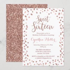 Sweet Sixteen Birthday Roos Gold Kaart