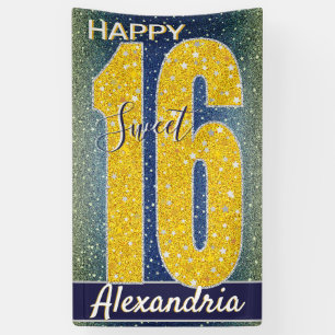 Sweet Sixteen Birthday Stars Sky Blue Galaxy Spandoek