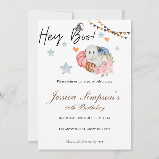 Sweet Sixteen Birthday Uitnodiging (Voorkant)