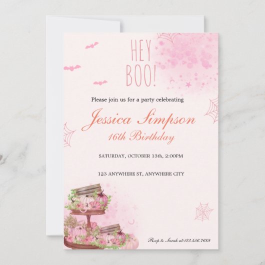 Sweet Sixteen Birthday Uitnodiging (Voorkant)