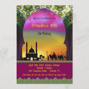 Sweet Sixteen Birthday-uitnodiging, 16 de Arabisch Kaart