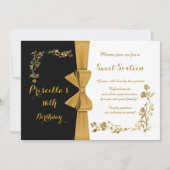 Sweet Sixteen Birthday-uitnodiging,16th,Gatsby Kaart (Voorkant)