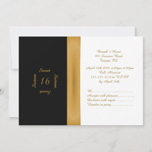 Sweet Sixteen Birthday-uitnodiging,16th,Gatsby Kaart (Achterkant)