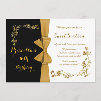 Sweet Sixteen Birthday-uitnodiging,16th,Gatsby Kaart