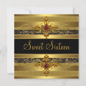 Sweet Sixteen Birthday Wild Elegant Rich Gold Kaart (Voorkant)