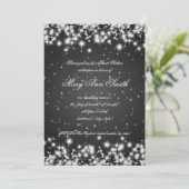 Sweet Sixteen Birthday Winter Sparkle Black Kaart (Staand voorkant)