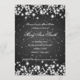 Sweet Sixteen Birthday Winter Sparkle Black Kaart