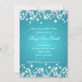 Sweet Sixteen Birthday Winter Sparkle Turquoise Kaart (Voorkant)