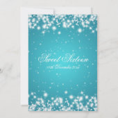 Sweet Sixteen Birthday Winter Sparkle Turquoise Kaart (Achterkant)