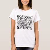 Sweet Sixteen Black & White Birthday Tshirt (Voorkant)
