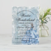 Sweet Sixteen Blauwe Winterwonderland Prinses Kaart (Staand voorkant)