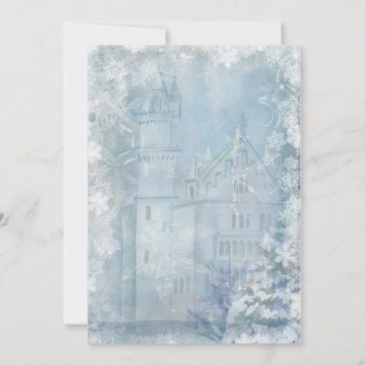 Sweet Sixteen Blauwe Winterwonderland Prinses Kaart (Achterkant)