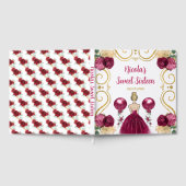 Sweet Sixteen Blonde Hair Princess in Burgundy Gastenboek (Volledig)
