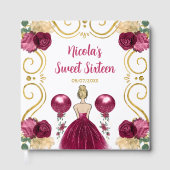Sweet Sixteen Blonde Hair Princess in Burgundy Gastenboek (Voorkant)