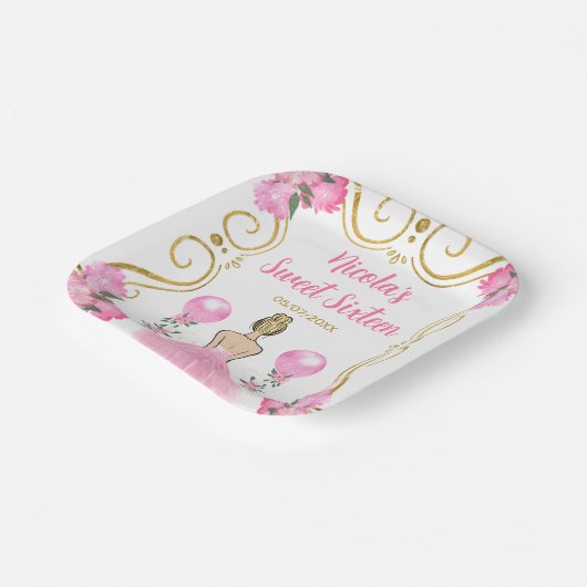 Sweet Sixteen Blonde Princess beroemd gemaakt door Papieren Bordje (Gebogen)