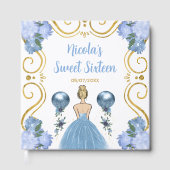 Sweet Sixteen Blonde Princess in Dusty Blue Gastenboek (Voorkant)