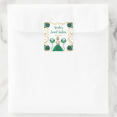Sweet Sixteen Blonde Princess in Green Vierkante Sticker (Tas)