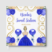 Sweet Sixteen Blonde Princess in het blauw Gastenboek (Voorkant)