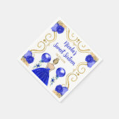 Sweet Sixteen Blonde Princess in het blauw Servet (Hoek)