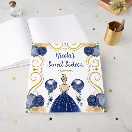 Sweet Sixteen Blonde Princess in Navy Blue Gastenboek