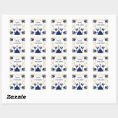 Sweet Sixteen Blonde Princess in Navy Blue Vierkante Sticker (Vel)
