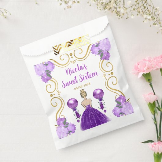 Sweet Sixteen Blonde Princess in Purple Bedankzakje (Gezegeld)